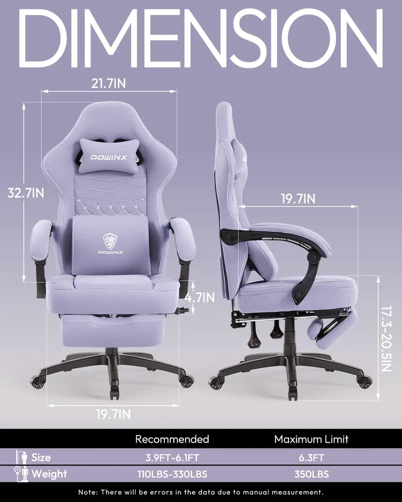 Dowinx Chair LS-66D57E Extended Footrest Purple
