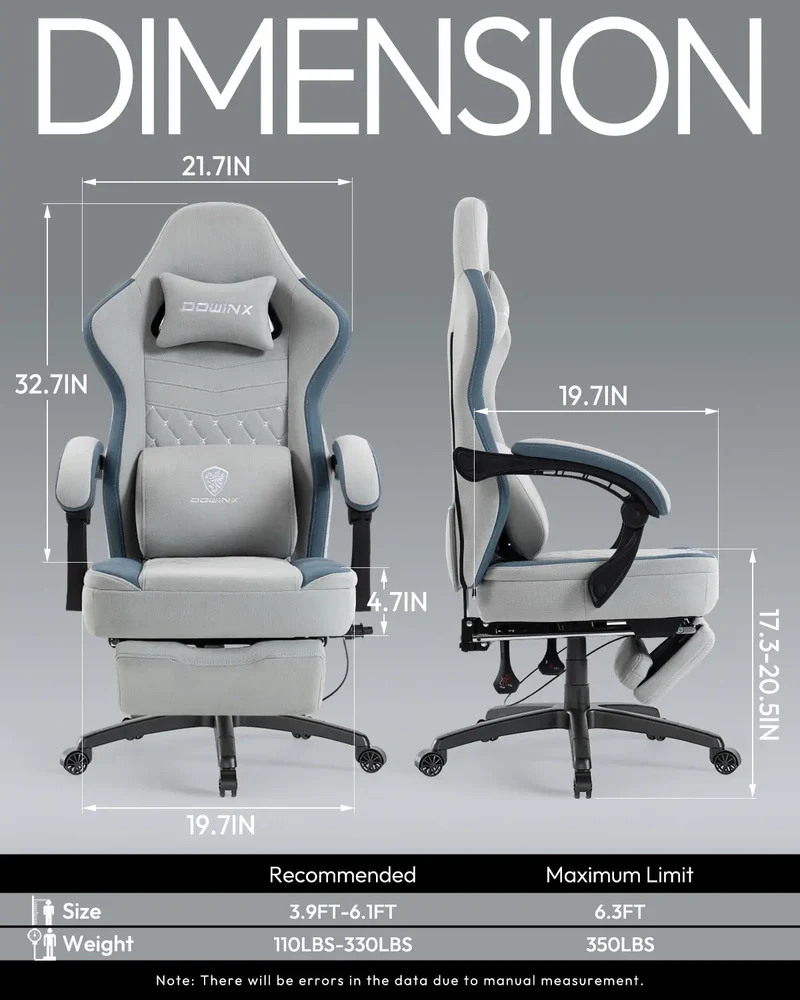 Dowinx Chair LS-66D57E Extended Footrest Gray