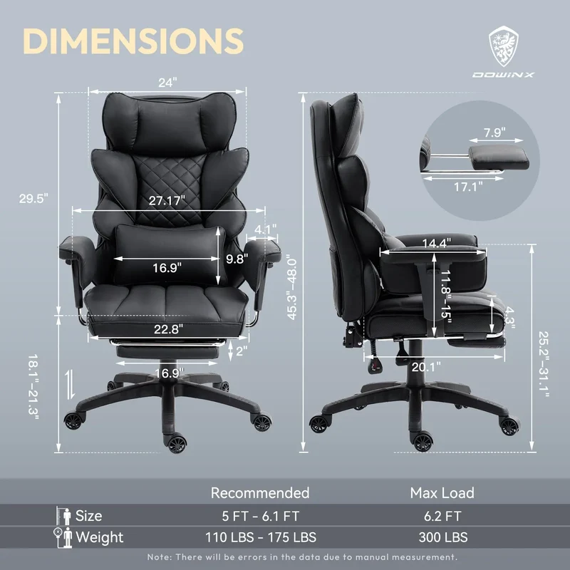 Dowinx Leather Sofa Chair LS-66BG101 Black (90-135° Tilt Locking Function)