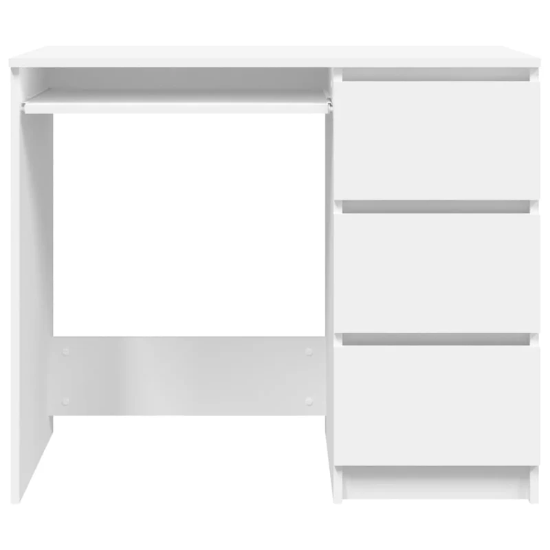 vidaXL – Schreibtisch mit 3 Schubladen, 90 × 45 × 76 cm, Holzwerkstoff, Weiß