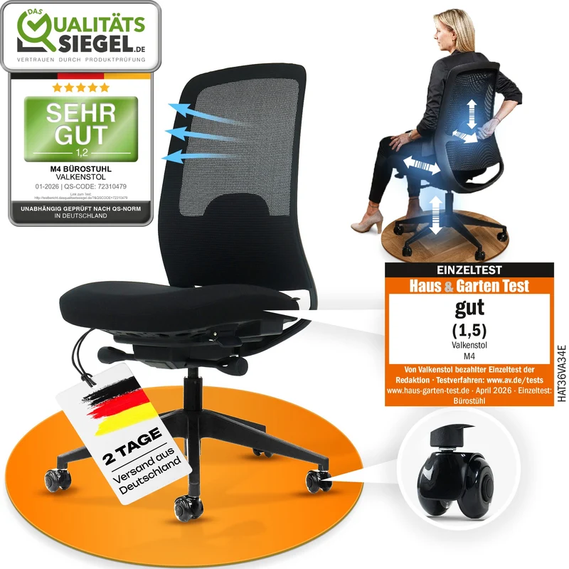 VALKENSTOL M4 - Bürostuhl ergonomisch, modern und stylish