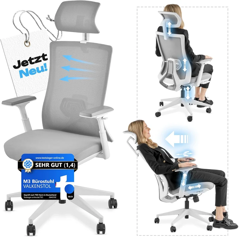 VALKENSTOL M3 - Ergonomischer Bürostuhl Allrounder mit Designanspruch