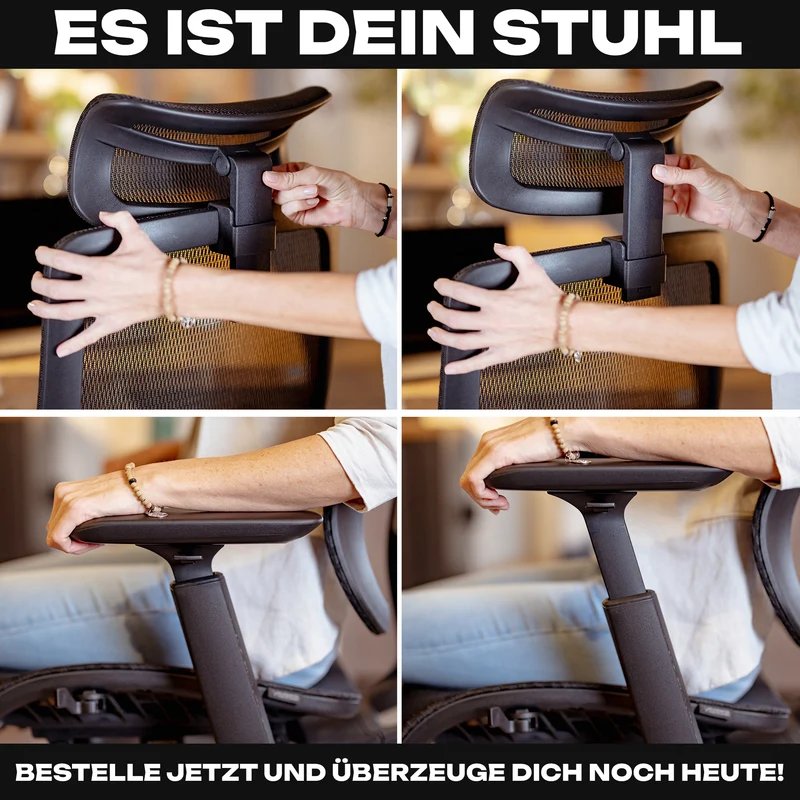 VALKENSTOL M6 - Premium Ergonomischer Bürostuhl bis 1,95 m