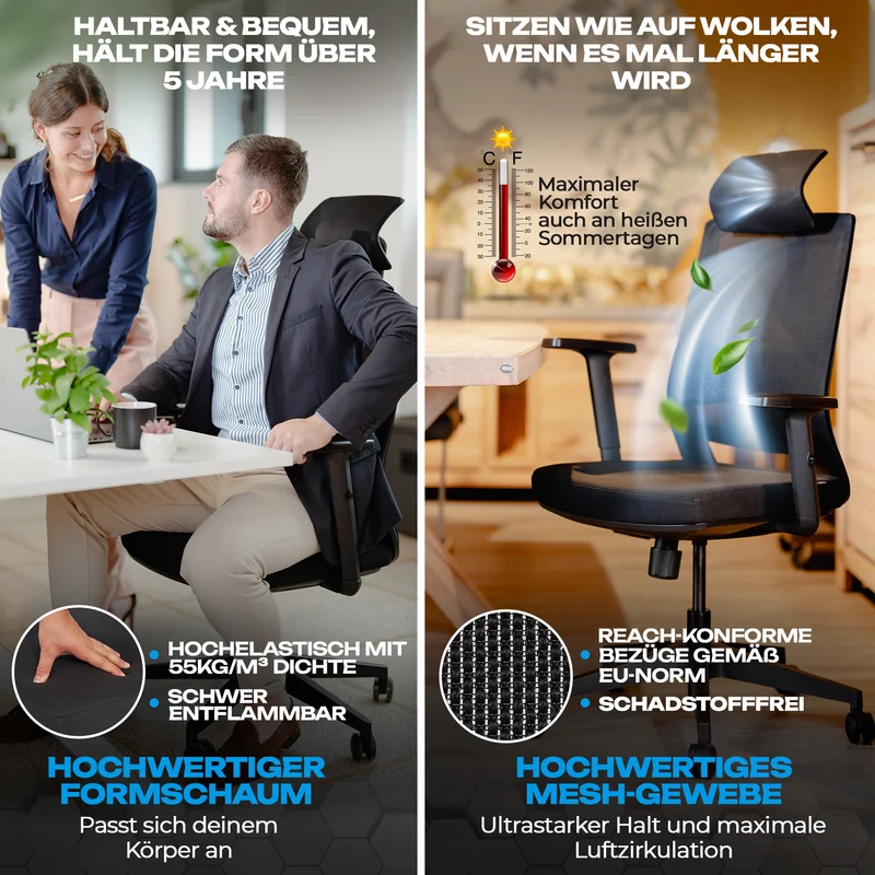 VALKENSTOL M2 - Bürostuhl Ergonomisch Testsieger bis 200 €