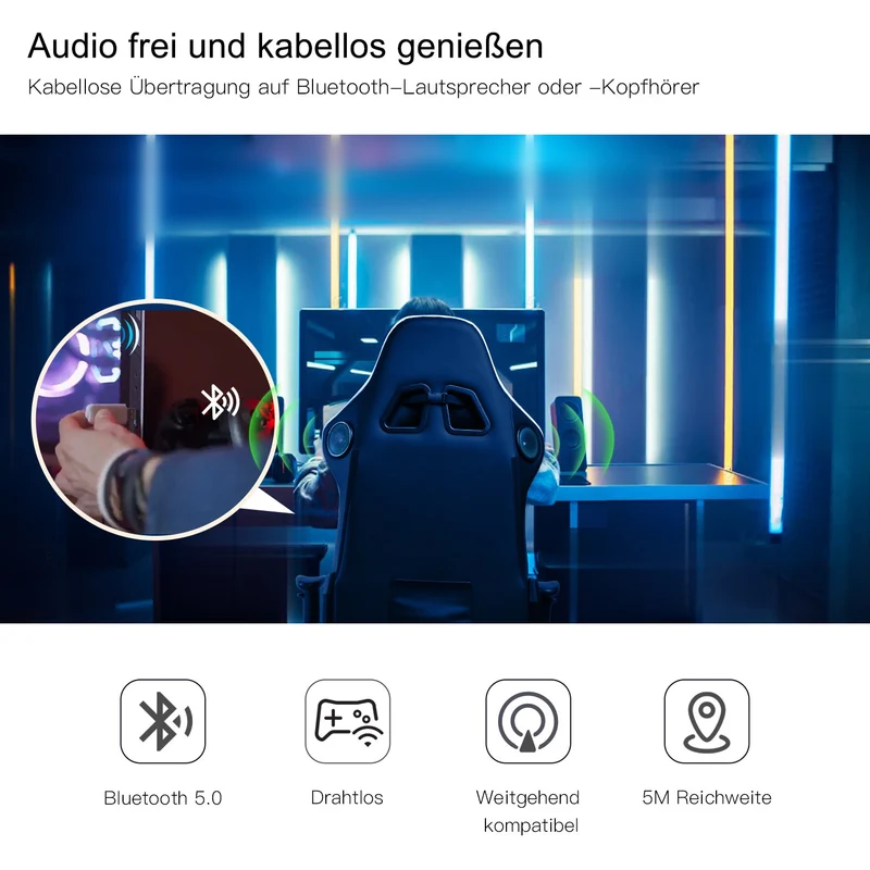 USB Bluetooth-Sender GT Lynck1 für Windows XP/Vista / 7/8 / Win10