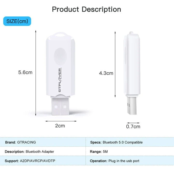 USB Bluetooth-Sender GT Lynck1 für Windows XP/Vista / 7/8 / Win10