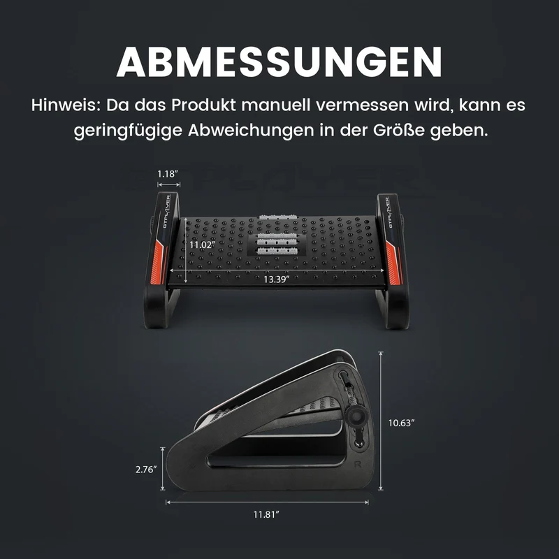Verstellbare, ergonomische Fußstütze unter dem Tisch