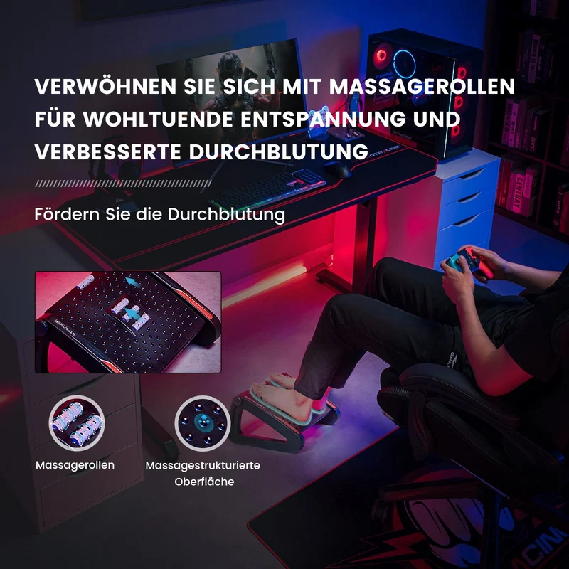 Verstellbare, ergonomische Fußstütze unter dem Tisch