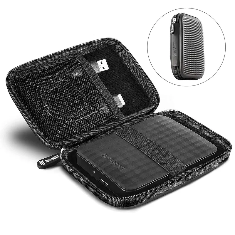 Duronic HDC2 GY externe Festplatten Schutzhülle Grau | Stoßsichere Festplattentasche | 2,5" SSD Cover | Hardshell Tasche | Hülle für Western Digital, Toshiba, Hitachi, Seagate, Samsung und mehr