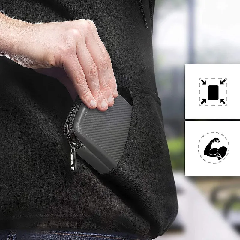 Duronic HDC2 GY externe Festplatten Schutzhülle Grau | Stoßsichere Festplattentasche | 2,5" SSD Cover | Hardshell Tasche | Hülle für Western Digital, Toshiba, Hitachi, Seagate, Samsung und mehr