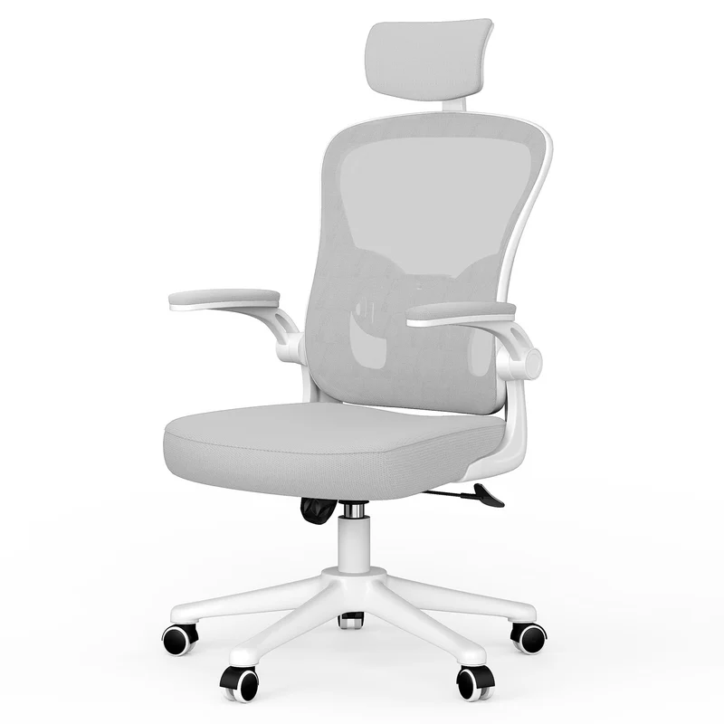 Bürostuhl Ergonomischer Schreibtischstuhl, Drehstuhl mit Verstellbarer Lordosenstütze, Kopfstütze und Armlehne, Rückenschonend, Bis 150kg
