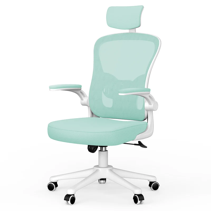 Bürostuhl Ergonomischer Schreibtischstuhl, Drehstuhl mit Verstellbarer Lordosenstütze, Kopfstütze und Armlehne, Rückenschonend, Bis 150kg