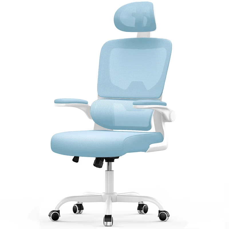 Bürostuhl Ergonomischer Schreibtischstuhl, Drehstuhl mit Verstellbarer Lordosenstütze, Kopfstütze und Armlehne, Rückenschonend, Bis 150kg