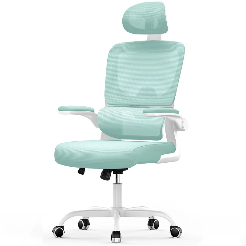 Bürostuhl Ergonomischer Schreibtischstuhl, Drehstuhl mit Verstellbarer Lordosenstütze, Kopfstütze und Armlehne, Rückenschonend, Bis 150kg