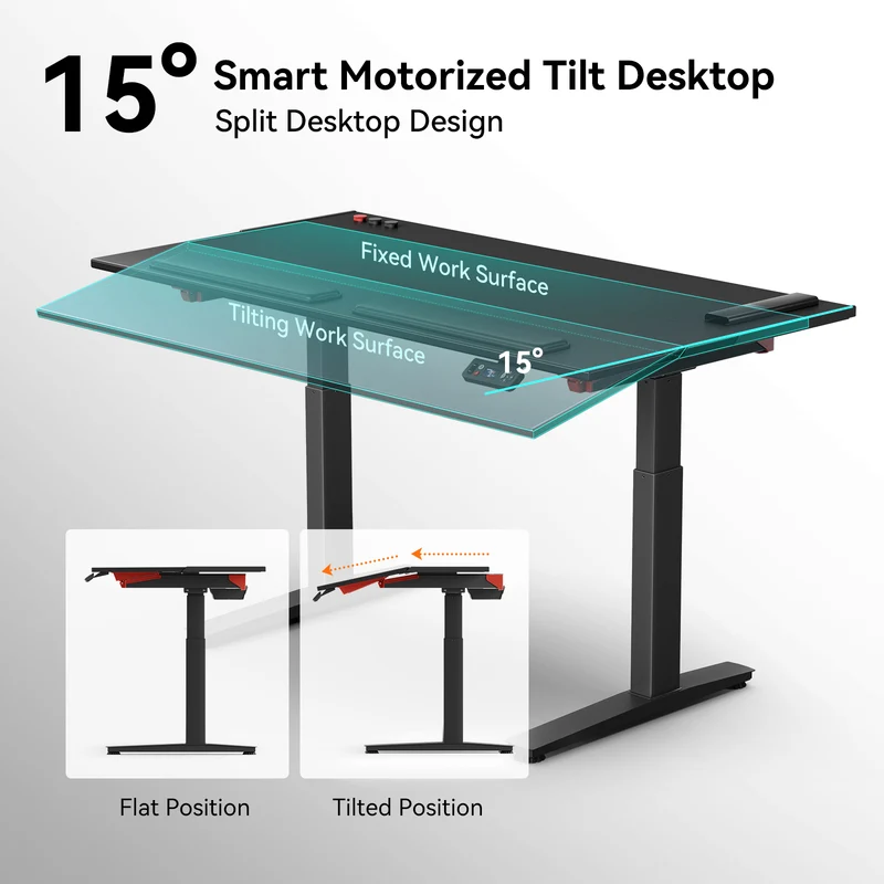 NEWTRAL DE-A Smart Electric Tilt Standing Desk – Height Adjustable Ergonomic Sit-Stand Workstation