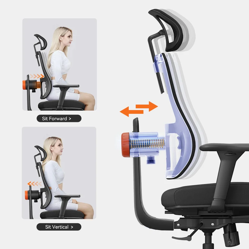 NEWTRAL Magic H-BP Ergonomic Office Chair with Auto-following Lumbar Support-Black