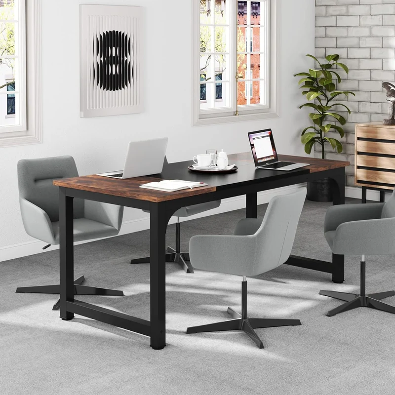Tribesigns - Schreibtisch, Computertisch, PC Tisch, Bürotisch, Arbeitstisch, für Home Office zu Hause Schreibtische, Konferenztisch