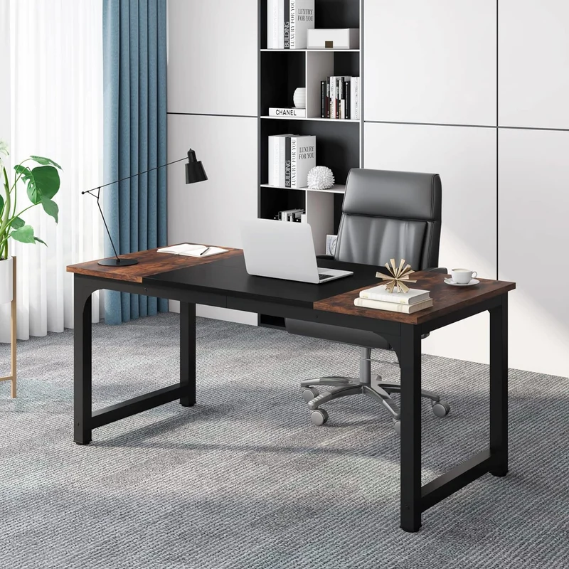 Tribesigns - Schreibtisch, Computertisch, PC Tisch, Bürotisch, Arbeitstisch, für Home Office zu Hause Schreibtische, Konferenztisch
