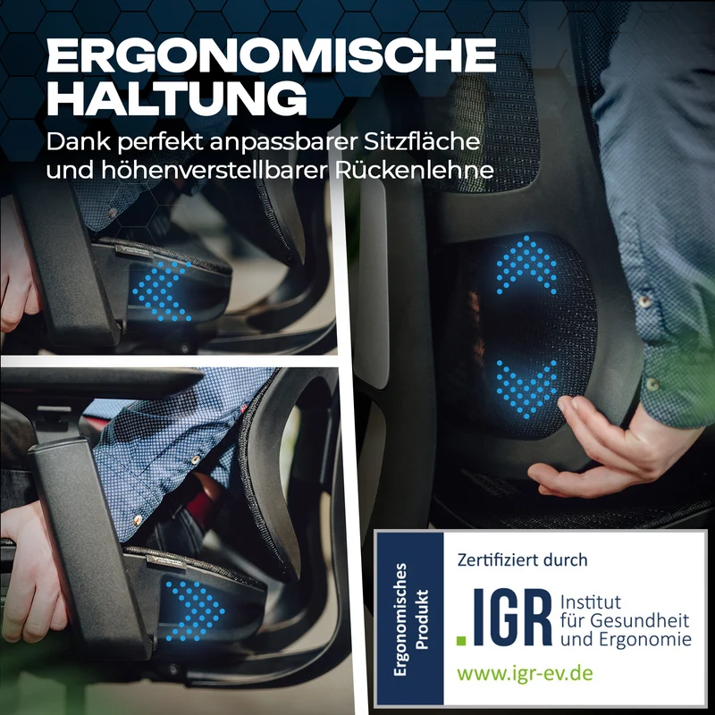 VALKENSTOL M5 - Ergonomischer Bürostuhl auch für große Nutzer