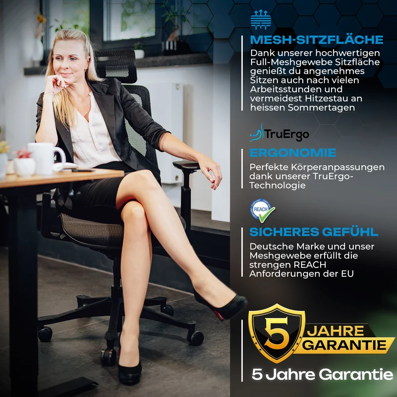 VALKENSTOL M5 - Ergonomischer Bürostuhl auch für große Nutzer