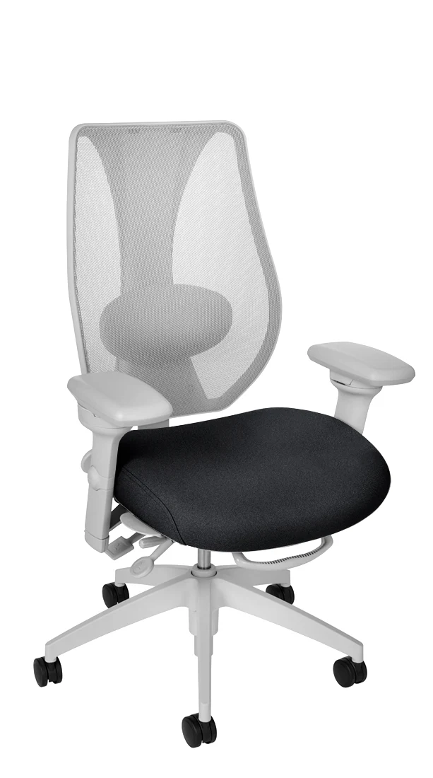 tCentric Hybrid with Mesh Backrest and Upholstered Seat, Multi Tilt Mechanism, Light Grey Frame, Open House Onyx Upholstery