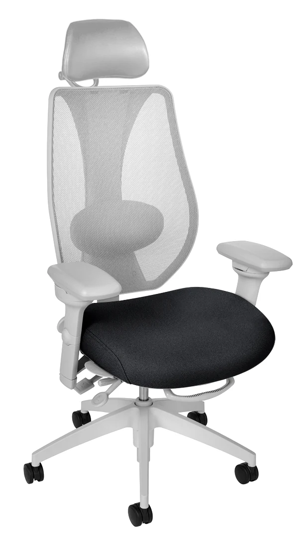 tCentric Hybrid with Mesh Backrest and Upholstered Seat, Multi Tilt Mechanism, Light Grey Frame, Open House Onyx Upholstery