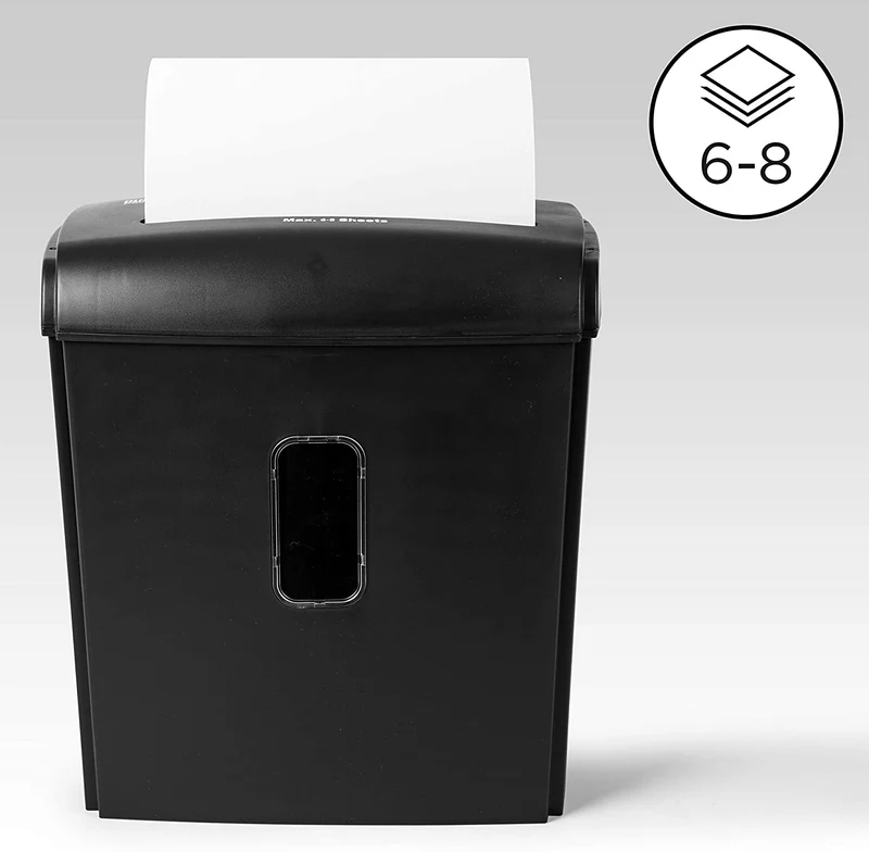 Duronic PS815 Aktenvernichter, Schredder mit Sicherheitsstufe P4, Reißwolf für Büro und Home-Office, Zerkleinerer für 6-8 Blatt Papier, 15 Liter
