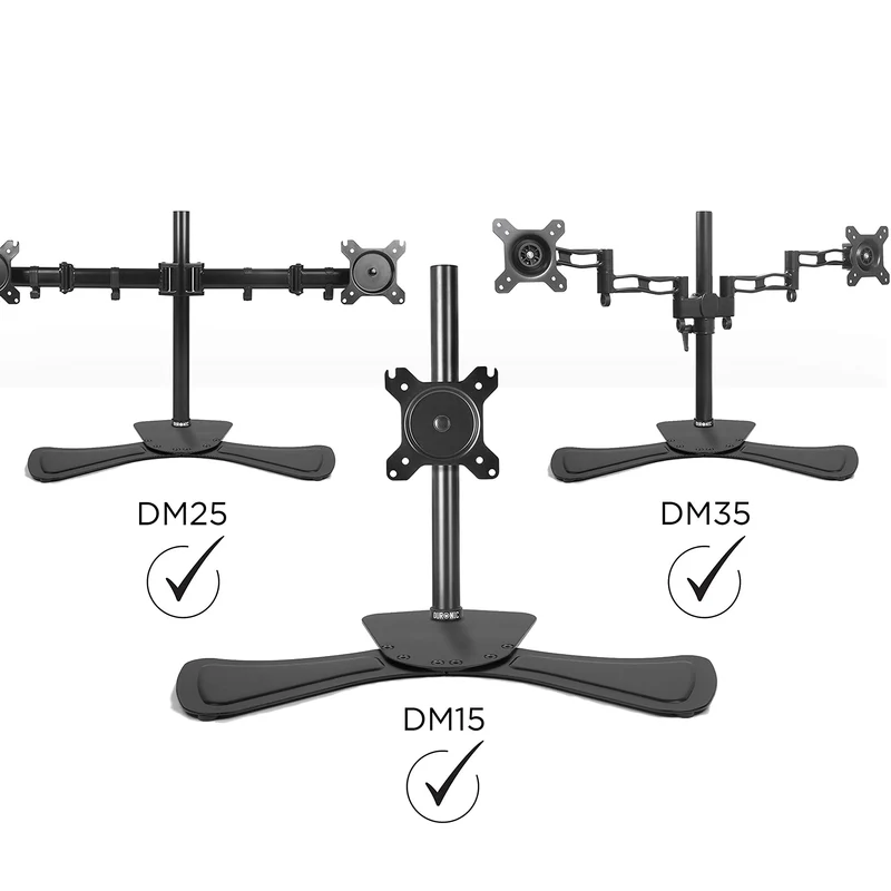 Duronic DM75 Stand für Monitorhalterungen | Standfuß als Ersatz für Tischklemme | 32 kg Belastbarkeit | Für alle Monitorhalter von Duronic mit Mittelstange kompatibel | Gasdruckfeder geeignet | Stahl