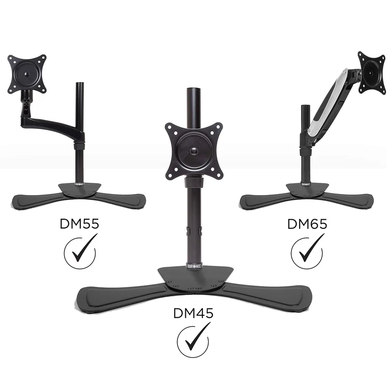 Duronic DM75 Stand für Monitorhalterungen | Standfuß als Ersatz für Tischklemme | 32 kg Belastbarkeit | Für alle Monitorhalter von Duronic mit Mittelstange kompatibel | Gasdruckfeder geeignet | Stahl