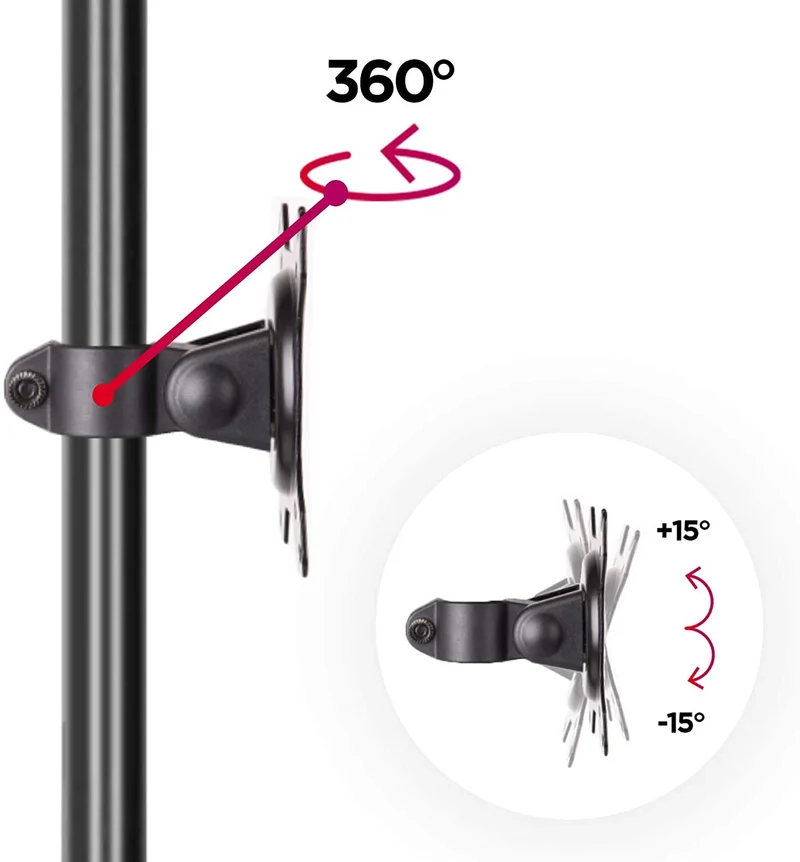 Duronic DM15D1 Monitorfuß | Standfuß für 13-32 Zoll Bildschirm | Höhenverstellbar | 8kg Belastbarkeit | VESA 75/100 | Neigungswinkel (-) 15° | Drehbar um 360° | Monitorständer aus Stahl | Pivot