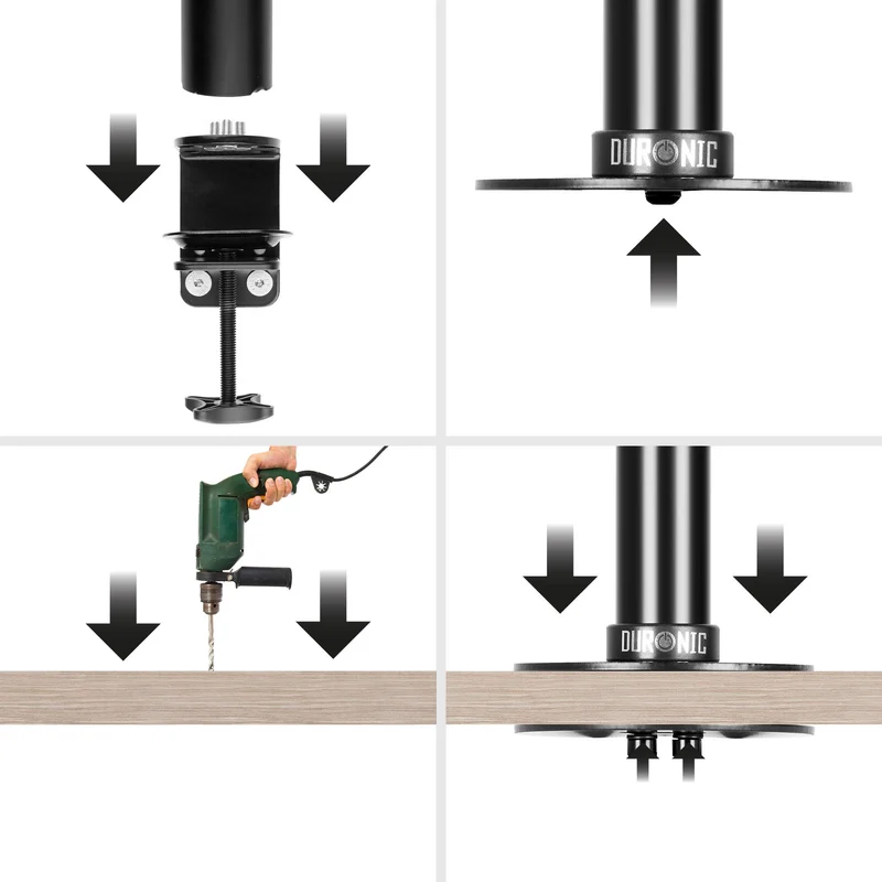 Duronic DM-GR-01 SR Grommet | Befestigungsplatte für Monitorhalterungen | Verbindungsstück für Montage durch Tischplatte | Zubehör für Duronic Monitorarme der Serien DM15, DM25, DM35, DM45 und DM75