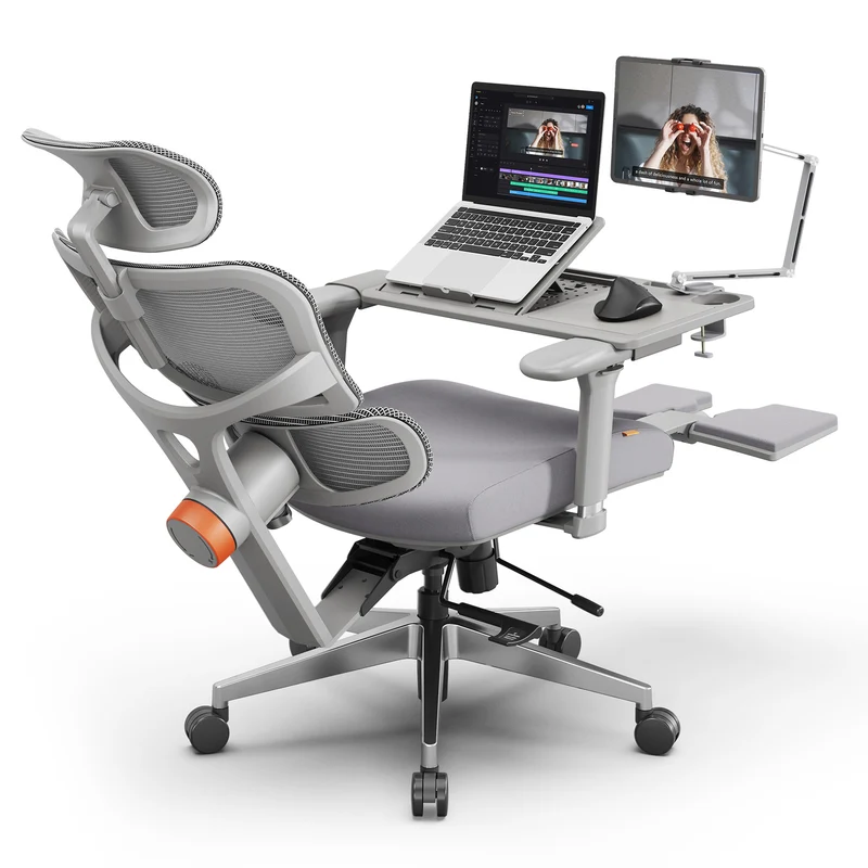 NEWTRAL NT002 Ergonomic Office Chair with Laptop Table-Grey