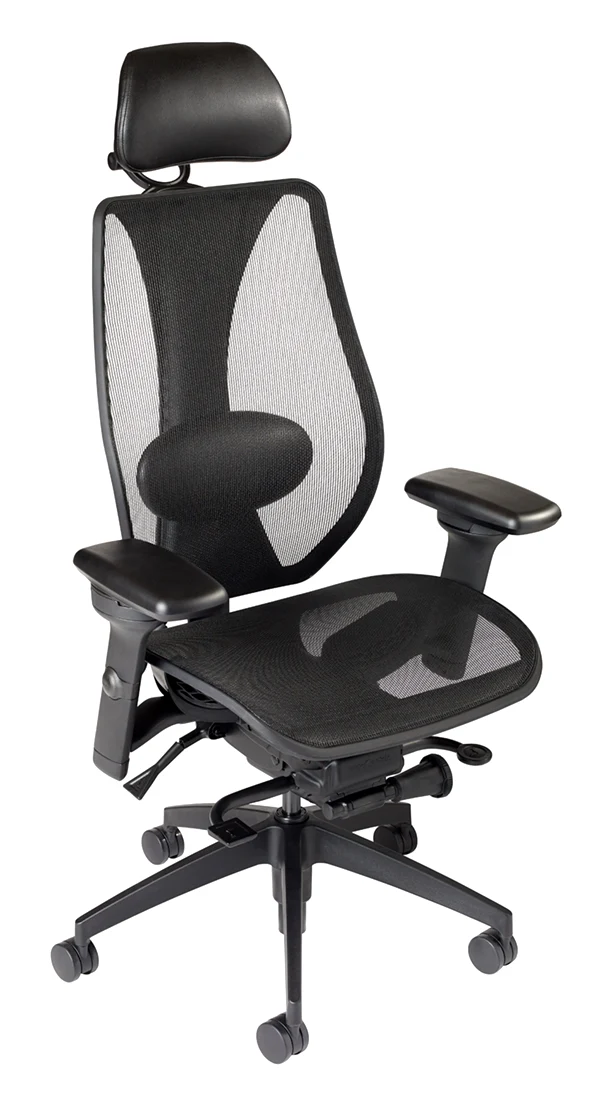 tCentric Hybrid with Mesh Backrest and Seat, Synchro Glide Mechanism, Midnight Black Frame