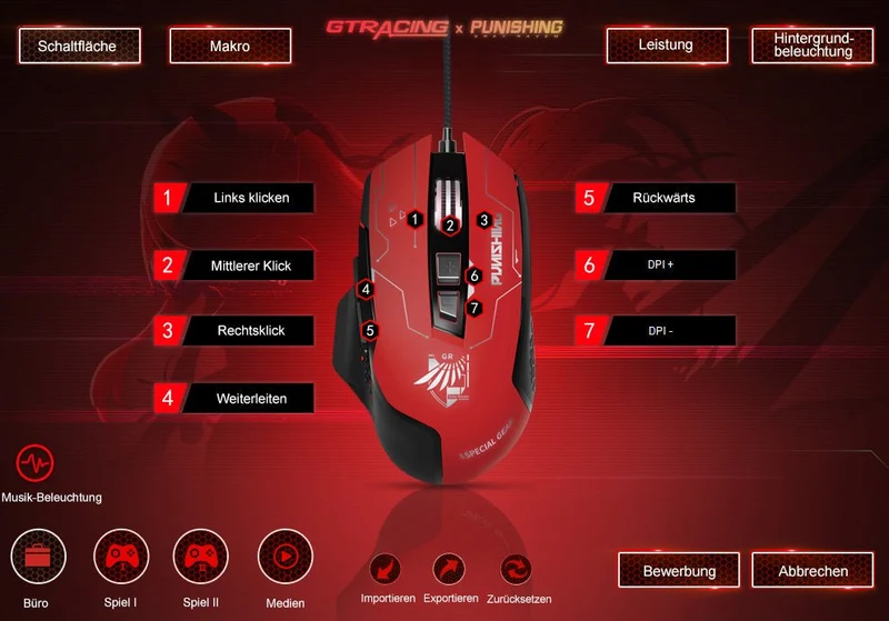 GTPLAYER X PUNISHING: GRAY RAVEN SERIES SPEZIELLE GAMING-MAUS