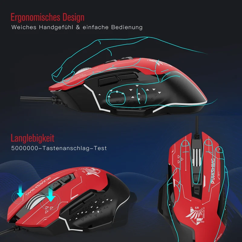GTPLAYER X PUNISHING: GRAY RAVEN SERIES SPEZIELLE GAMING-MAUS