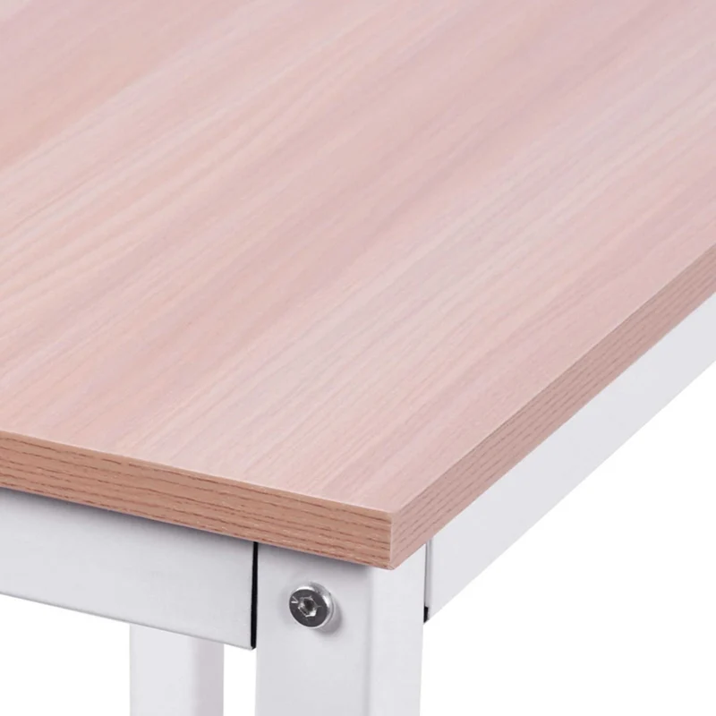 HOMCOM - Eckschreibtisch, Computertisch, Schreibtisch L Form, L Tisch, Schreibtisch l, Schreibtisch groß, Bürotisch, Arbeitstisch, MDF, Natur Weiß