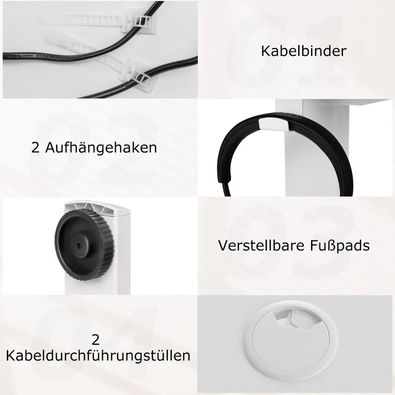 Costway - Höhenverstellbarer Schreibtisch 120 x 60 cm elektrischer Stehschreibtisch Rustikales Weiß