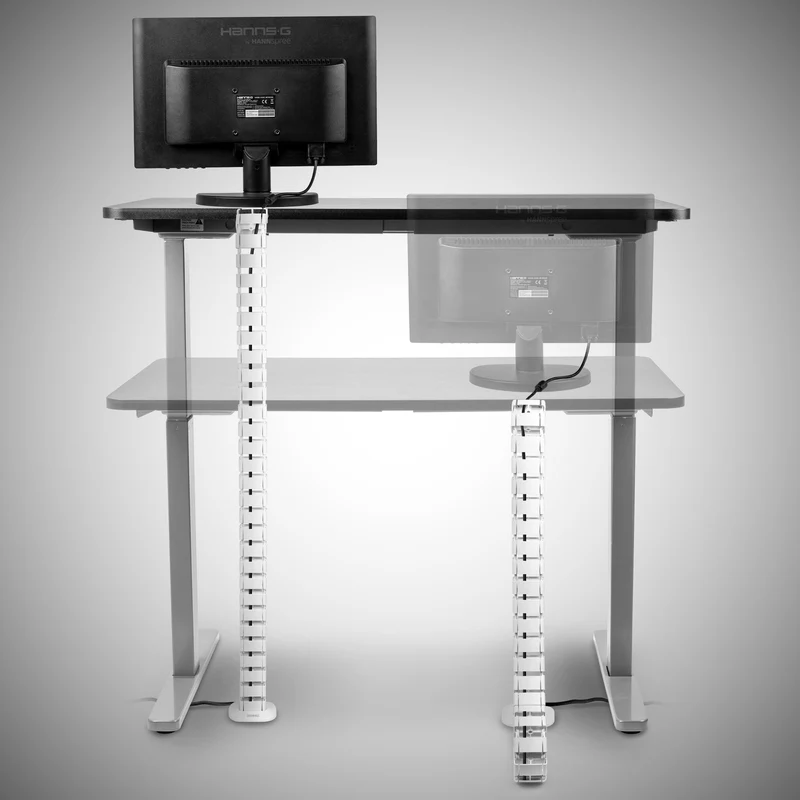 Duronic CM1DM WE Kabelkanal | Kabelführung Schreitisch | Flexibles Kabelmanagement für Ordnung am Arbeitsplatz und Werkstatt | Modular bis 1,3m | Metallplatte zum Schrauben unter Tisch | Kunststoff