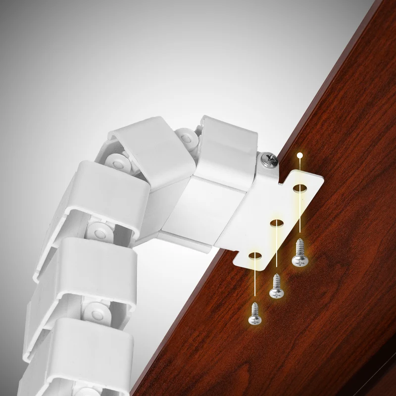 Duronic CM1DM WE Kabelkanal | Kabelführung Schreitisch | Flexibles Kabelmanagement für Ordnung am Arbeitsplatz und Werkstatt | Modular bis 1,3m | Metallplatte zum Schrauben unter Tisch | Kunststoff