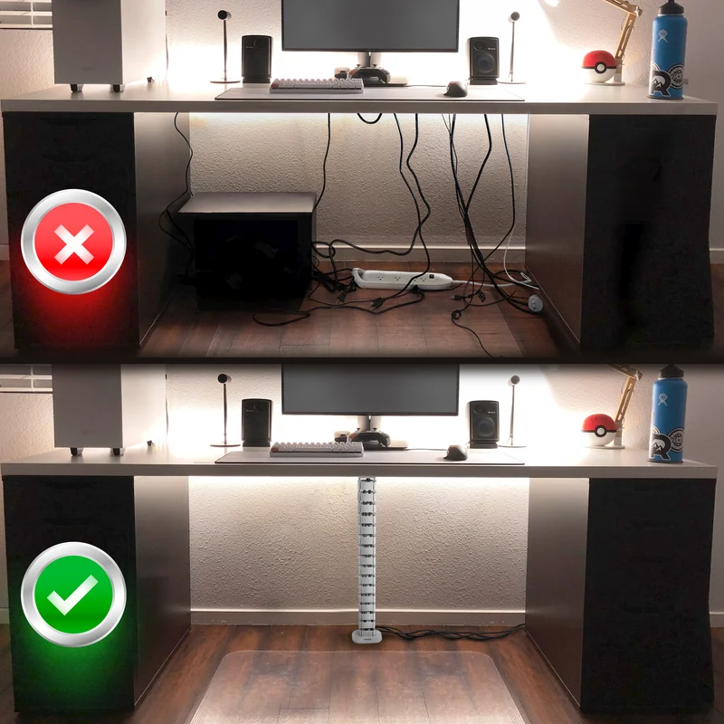 Duronic CM1DM WE Kabelkanal | Kabelführung Schreitisch | Flexibles Kabelmanagement für Ordnung am Arbeitsplatz und Werkstatt | Modular bis 1,3m | Metallplatte zum Schrauben unter Tisch | Kunststoff
