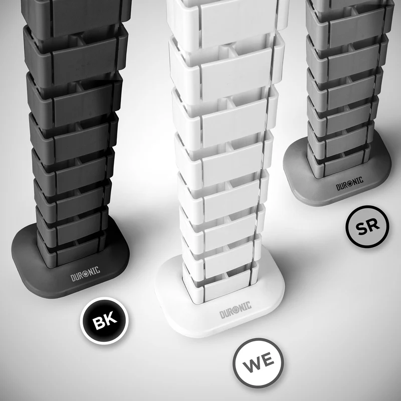 Duronic CM1DM WE Kabelkanal | Kabelführung Schreitisch | Flexibles Kabelmanagement für Ordnung am Arbeitsplatz und Werkstatt | Modular bis 1,3m | Metallplatte zum Schrauben unter Tisch | Kunststoff