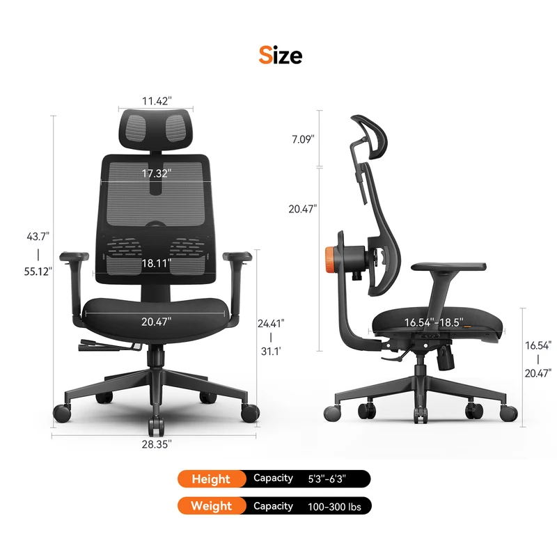 Magic H003 Ergonomic Office Chair with Auto-following Lumbar Support