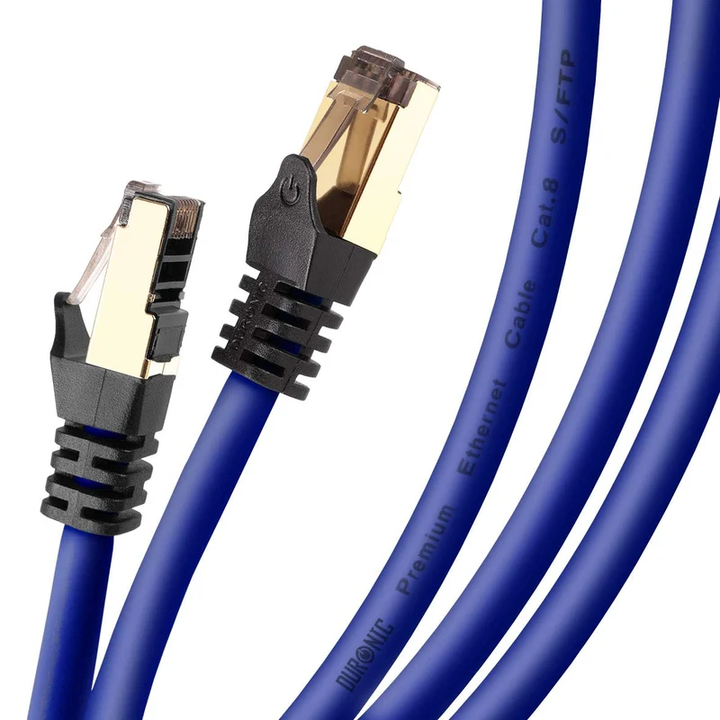 Duronic CAT8 BE 3 m Ethernet-Kabel | 40 Gbps Netzwerkabel | RJ45 Gigabit LAN Kabel Cat 8 | Patch Kabel 2000 MHz S/FTP Schirmung | TV Streaming Router Modem Switch Internetkabel 10 100 1000 Mbit
