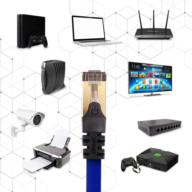 Duronic CAT8 BE 3 m Ethernet-Kabel | 40 Gbps Netzwerkabel | RJ45 Gigabit LAN Kabel Cat 8 | Patch Kabel 2000 MHz S/FTP Schirmung | TV Streaming Router Modem Switch Internetkabel 10 100 1000 Mbit