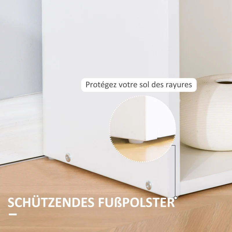 HOMCOM - Schreibtisch, mit Regal, Computertisch, Arbeitstisch, Laptoptisch, Büroregal, Weiß, 120x55x120cm