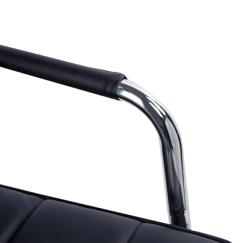 HOMCOM - Bürostuhl, Ergonomischer Bürostuhl, Drehstuhl, Schreibtischstuhl, Kosmetikhocker Rollhocker Arbeitshocker Chefsessel, Metall PU Schwarz