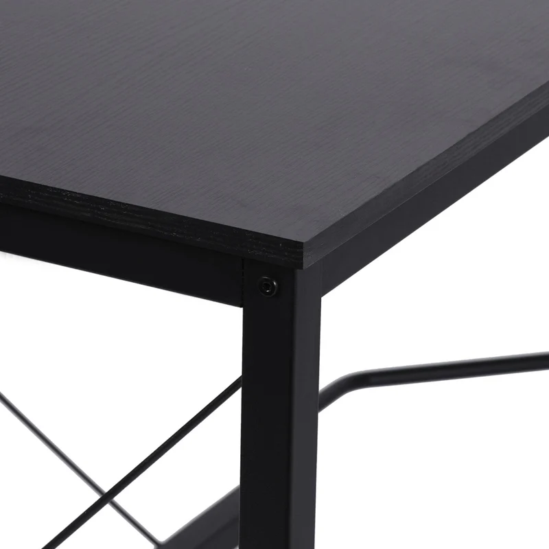 HOMCOM – L-förmiger Eckschreibtisch, 150 × 150 × 76 cm, bis 70 kg, MDF und Metall, Schwarz