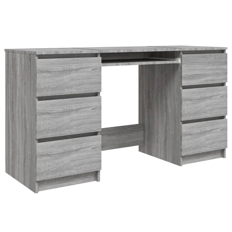 vidaXL - Schreibtisch Grau Sonoma 140x50x77 cm Holzwerkstoff