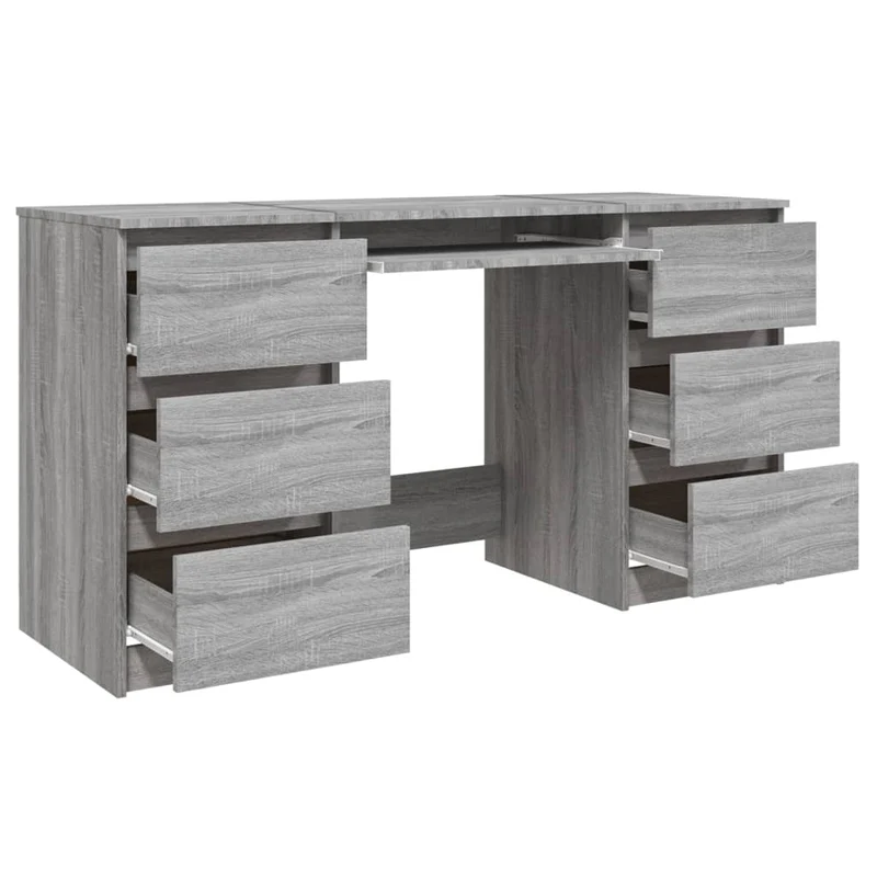 vidaXL - Schreibtisch Grau Sonoma 140x50x77 cm Holzwerkstoff