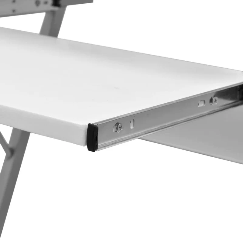 vidaXL - Schreibtisch, Kleiner Schreibtisch, Bürotisch, Laptoptisch, Schreibtisch Holz, Computerwagen, Laptoptisch auf Rollen, Weiß
